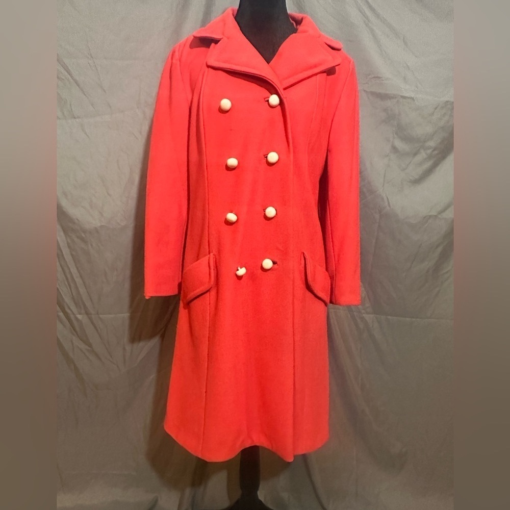Vintage 60/70s Pink Women Peacoat Union Made Double Breasted 2 Pocket - Classy!!